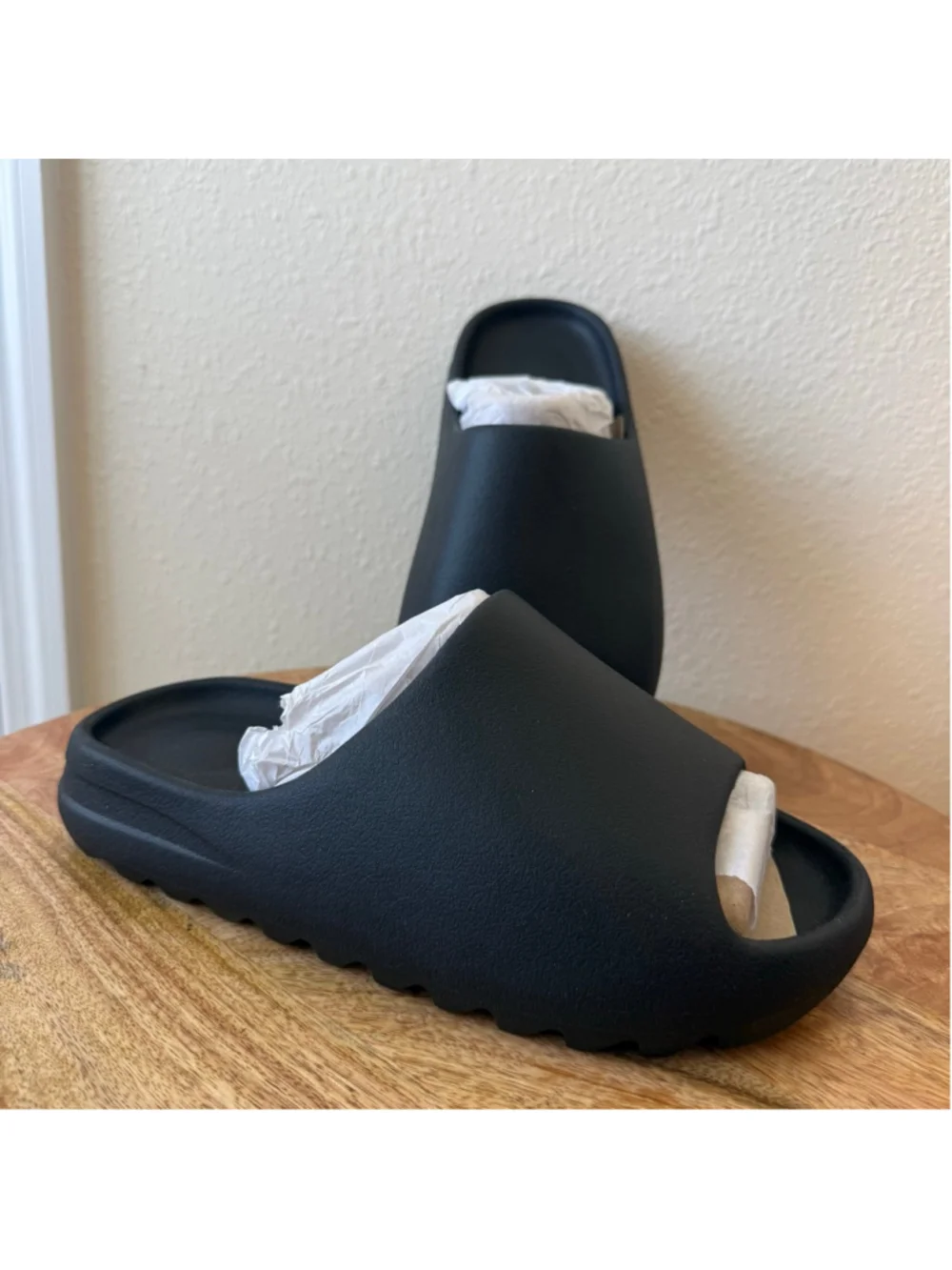 YS-01 Black Slide Sandals Size 9